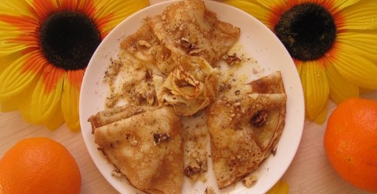 Кукурузные блины с ананасовой начинкой