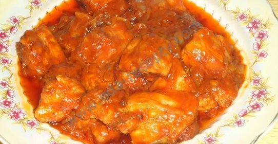 Свинина в винном соусе с гарниром