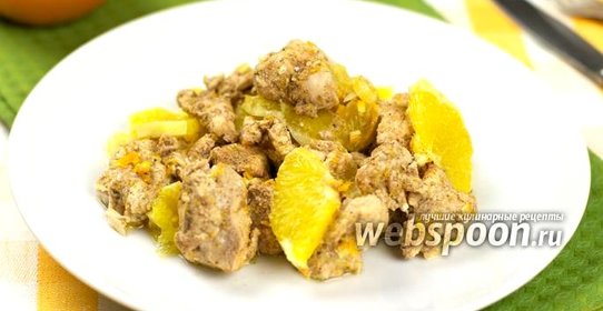 Куриное филе под апельсинами