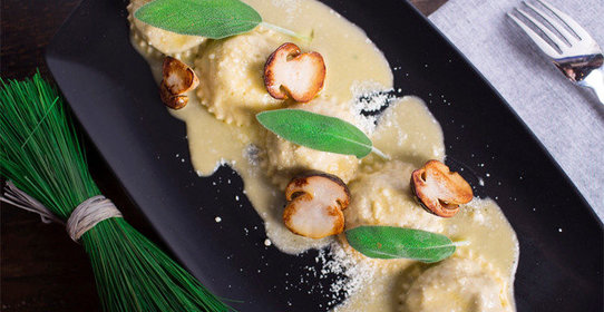 Равиоли с белыми грибами