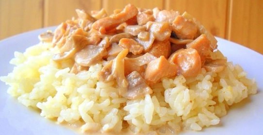 Куриная грудка с грибами в сливочном соусе