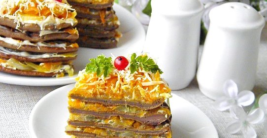 Печеночный торт из куриной печени