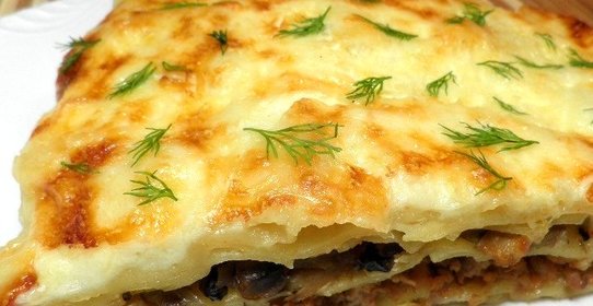Простая лазанья с фаршем