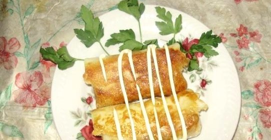 Блинчики с мясом и с луком