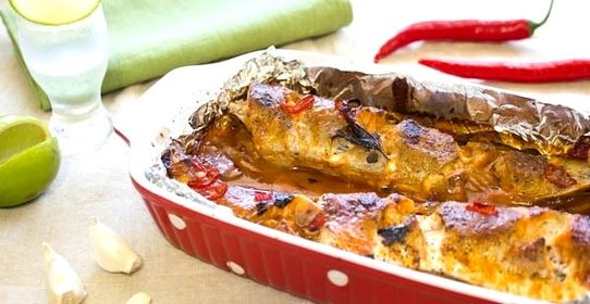 Запечённая рыба по-мексикански
