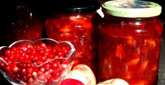 Варенье из брусники с яблоками