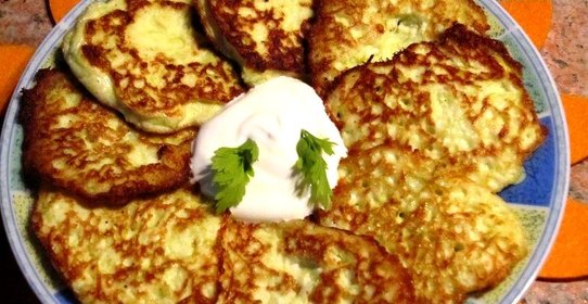Оладьи из кабачков с творогом