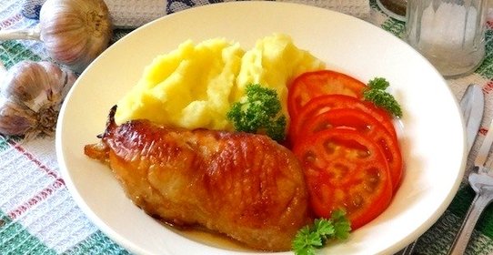 Курица с чесноком и сливками