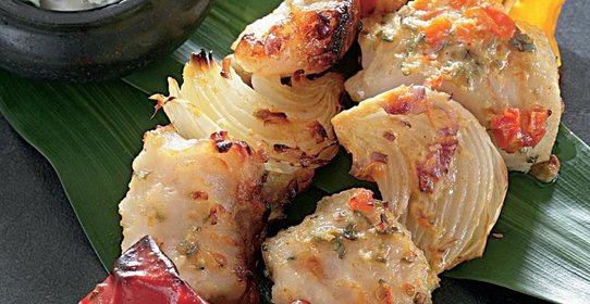 Рыба на шпажках в индийском стиле