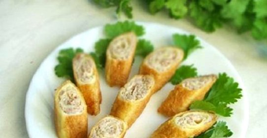 Яичные блинчики с мясом