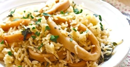 Плов с кальмарами