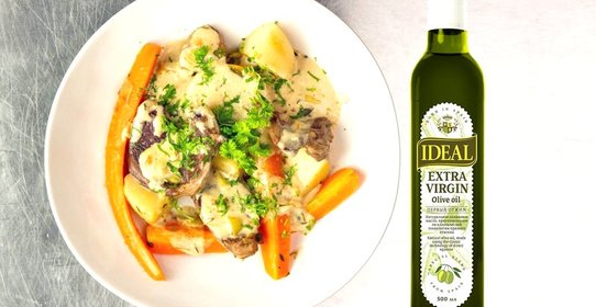 Томленая баранина с овощами