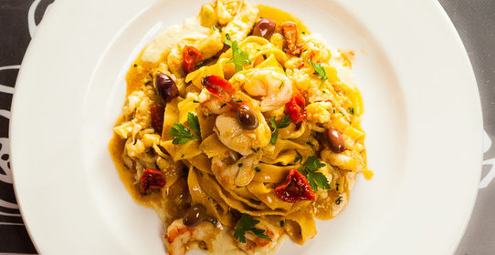 Тальятелле с креветками