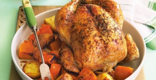 Запеченная курица с травами