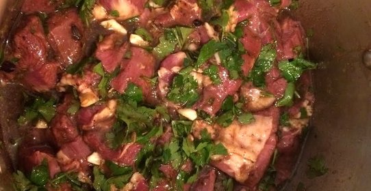 Шашлык из баранины мятой и наршарабом