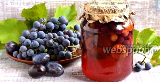 Компот из винограда и слив на зиму без стерилизации