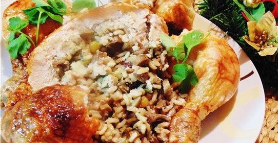 Фаршированная курица по-гречески