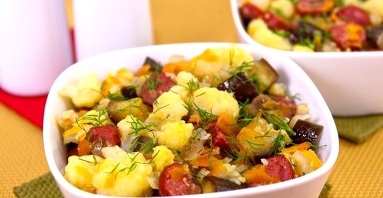 Цветная капуста с баклажанами