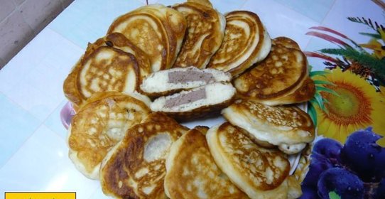 Оладьи на простокваше с начинкой