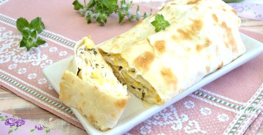 Пирог с сулугуни и творогом