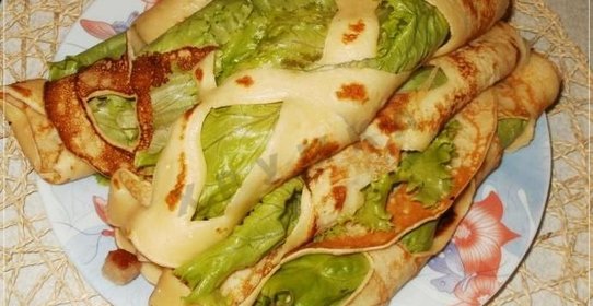 Кружевные блинчики на молоке с мясом