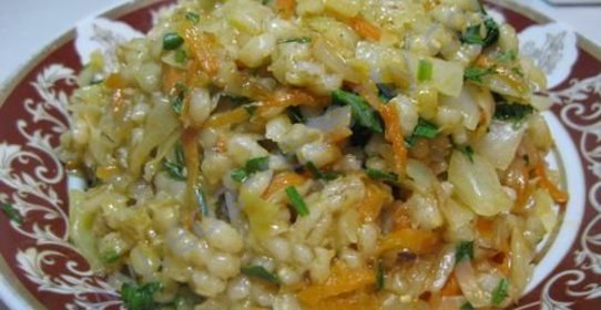 Перловка с квашеной капустой