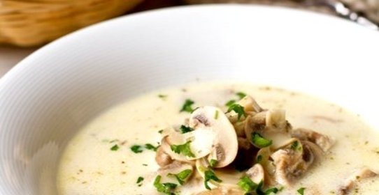 Грибной суп с курицей и тыквой