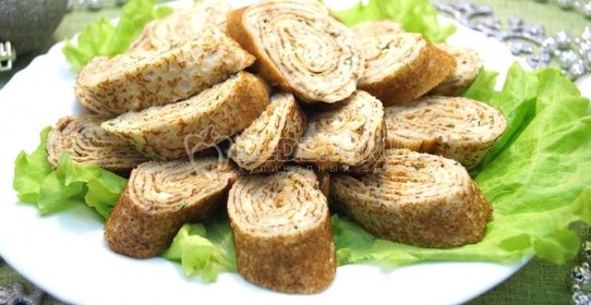 Блины с рыбой и сыром