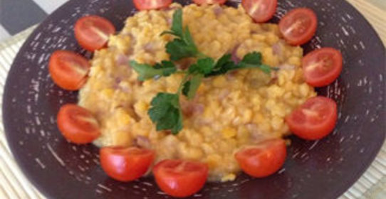 Постная гороховая каша с луком