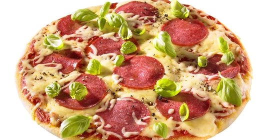 Пицца с сырокопченой колбасой