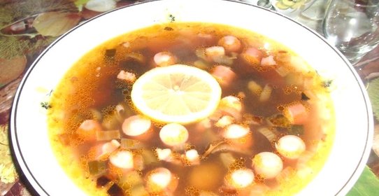 Солянка мясная с оливками