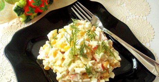 Салат из крабовых палочек Легкий