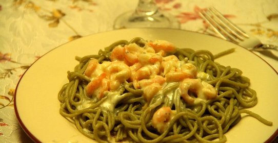 Сливочная паста с креветками