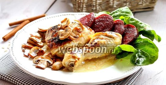 Курица с грибами в сливочно-горчичном соусе