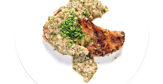 Стейк из свинины с горчичным соусом