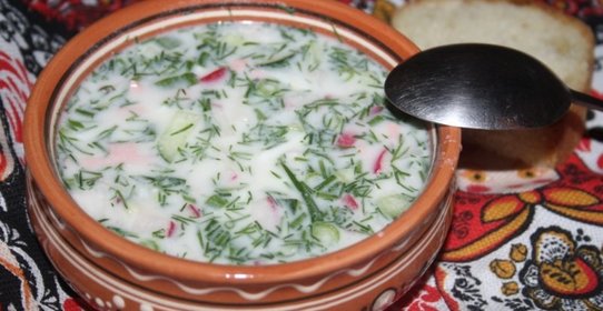 Окрошка на мацони и айране