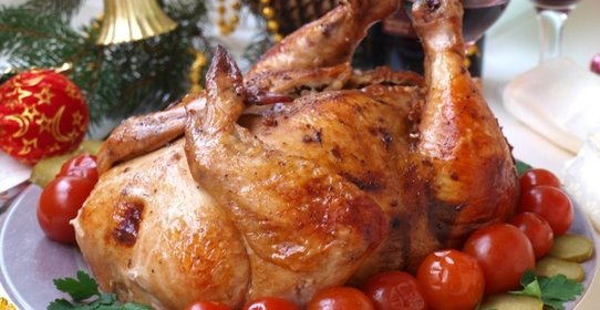 Курица фаршированная гречкой с грибами и луком