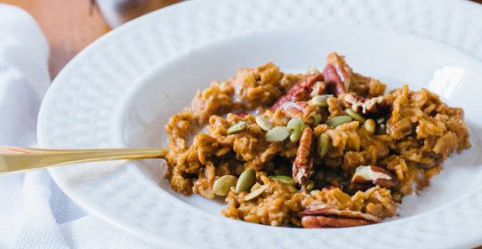 Овсянка с тыквенным пюре