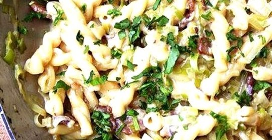 Паста карбонара с цукини