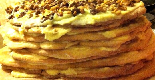 Медовый торт с грецкими орехами