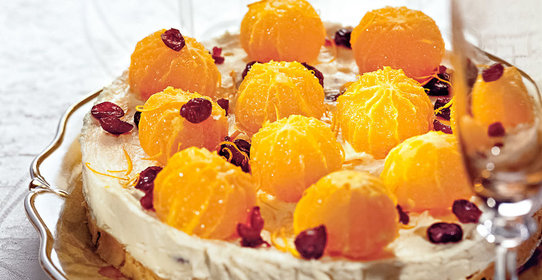 Творожный торт с мандаринами