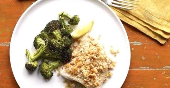 Запеченная рыба с брокколи