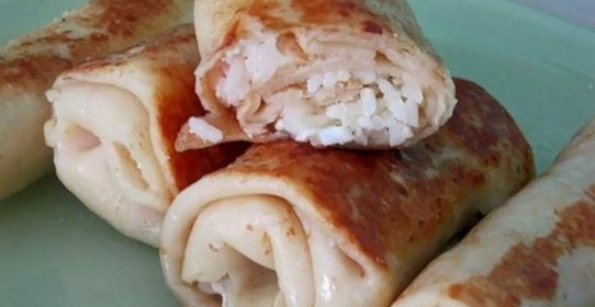 Блинчики с рисом и яйцом