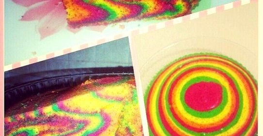 Радужный сметанный пирог с маком