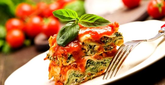 Вегетарианская лазанья со шпинатом