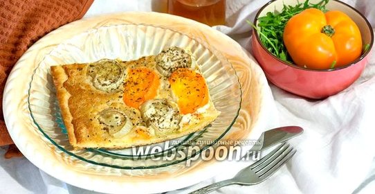 Пицца с белым баклажаном и соусом Альфредо