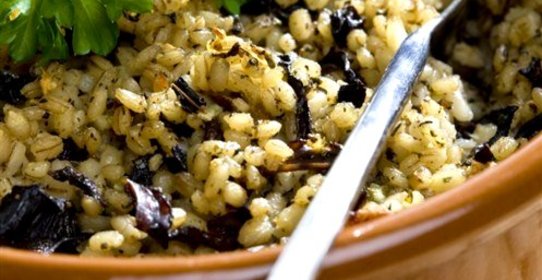 Плов из ячменя с грибами