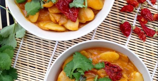 Карри с фасолью лима (упрощенный вариант)