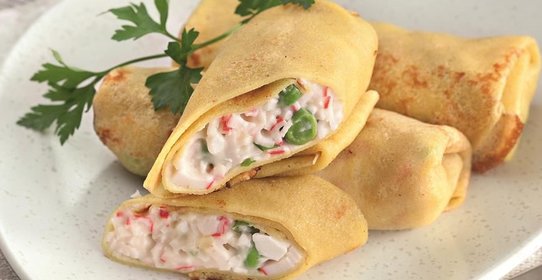 Блинчики карри с крабовым мясом