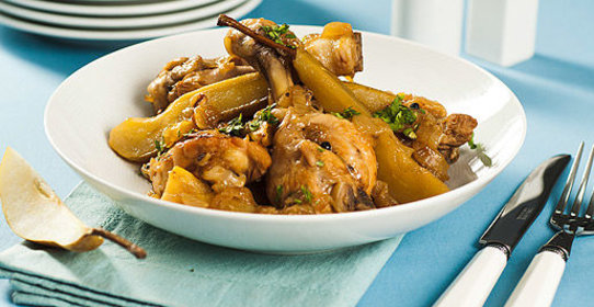 Курица с медом и грушей